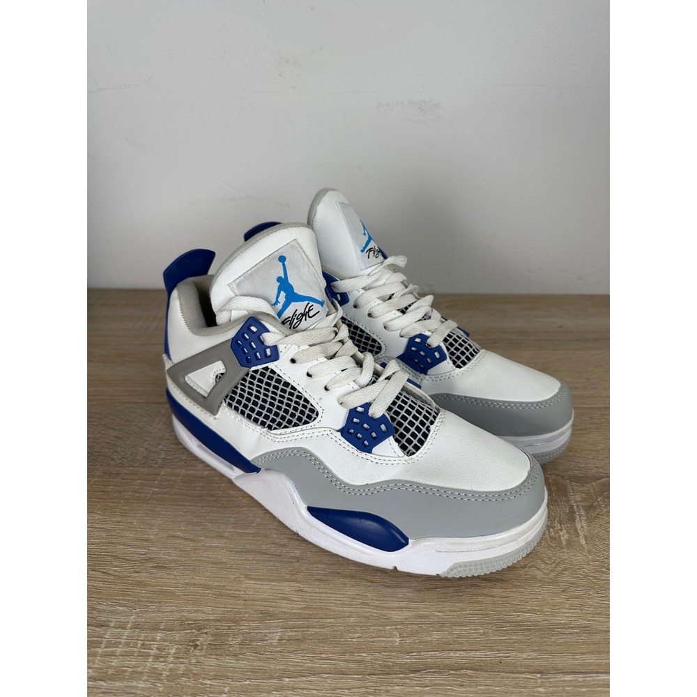 Jordan 4 Retro Military Blue 2018 White Grey Sneakers 308497-406 Mens Size 7